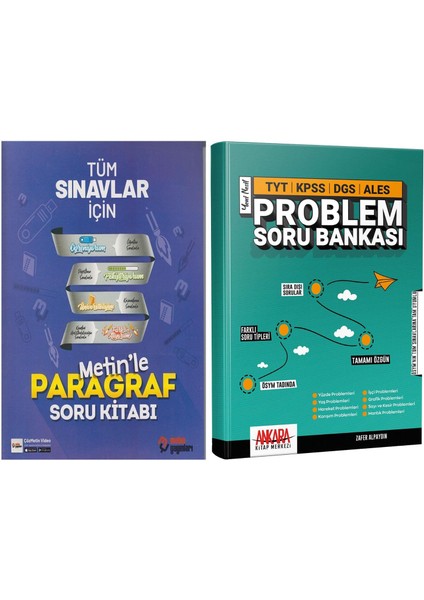 Metin Yayınları Paragraf - Akm Problemler Soru Bankası Seti 2 Kitap