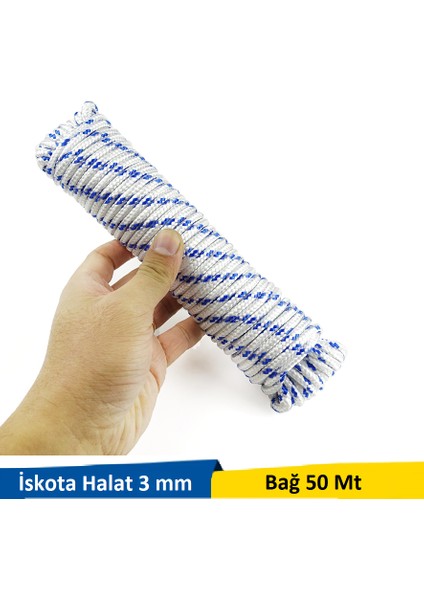 Iskota Örgülü Halat 3 mm 50 mt