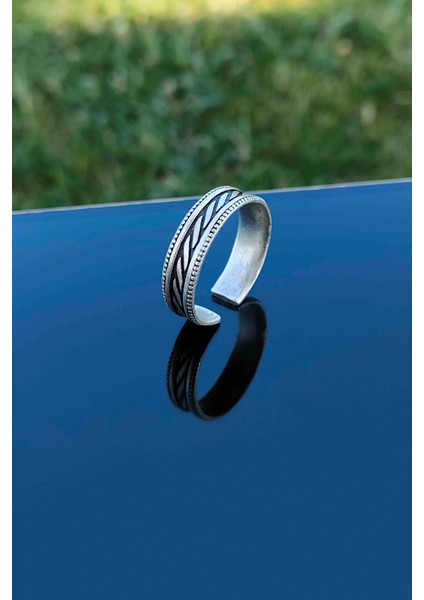 Çizgi Şerit Desenli Gümüş Kaplama Ayarlanabilir Klasik Erkek Alyans Yüzük Kolye ve Bileklik Set modelleri