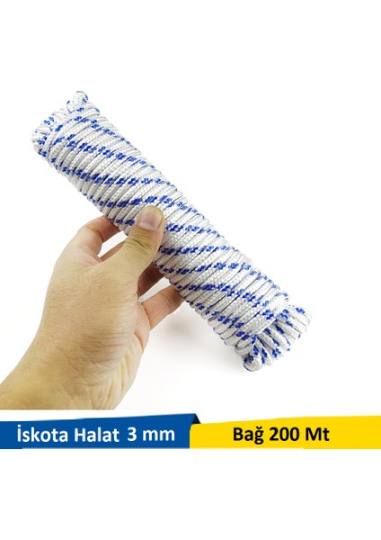 Iskota Örgülü Halat 3 mm 200 mt