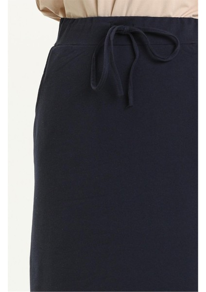 Beli Bağlamalı Cepli Spor Etek - 0152 - Lacivert