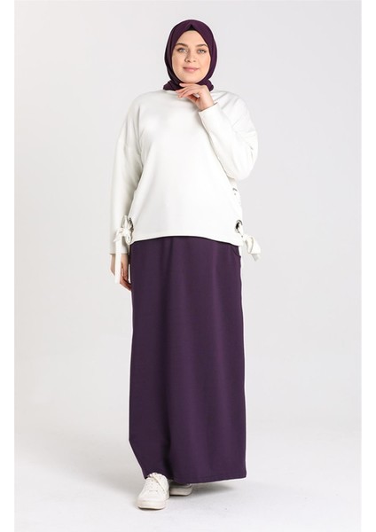 Beli Bağlamalı Cepli Spor Etek - 0152 - Mor