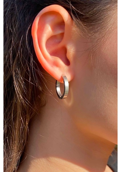 Kadın Gümüş Halka Çelik Küpe Paslanmaz Çelik 16 mm Küpe fiyatları