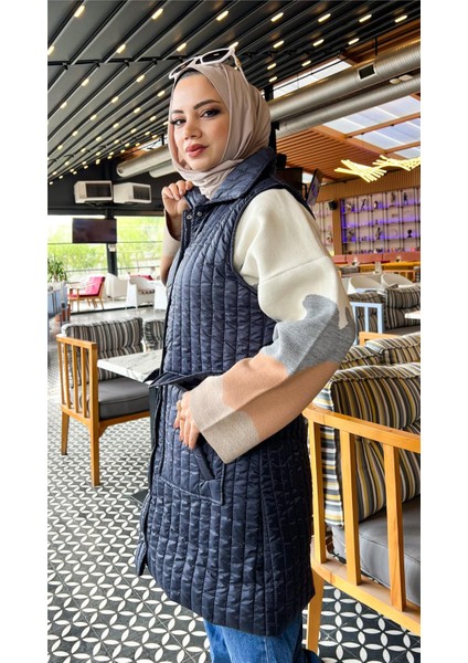 Ahenk Kapitone Cepli Kolsuz Yelek - 71152 - Lacivert