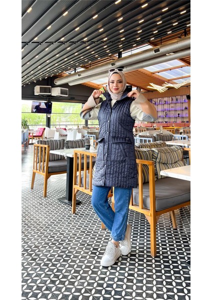 Ahenk Kapitone Cepli Kolsuz Yelek - 71152 - Lacivert