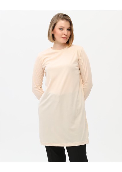 Doğa Sade Basic Tunik - 6016 - Krem