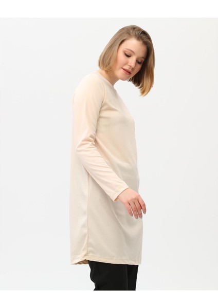 Doğa Sade Basic Tunik - 6016 - Krem