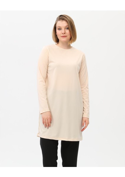 Doğa Sade Basic Tunik - 6016 - Krem