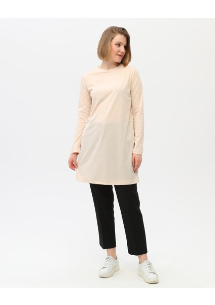 Doğa Sade Basic Tunik - 6016 - Krem