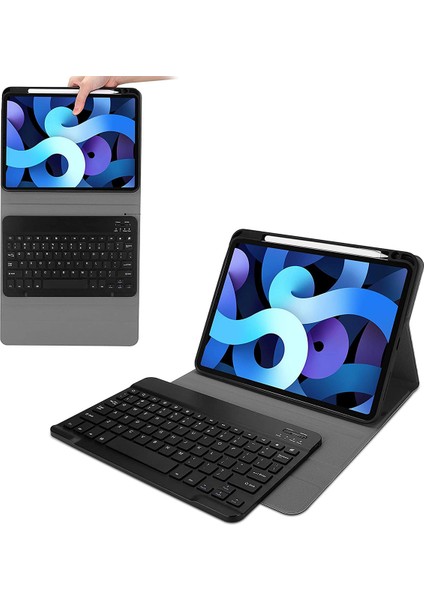 Samsung Galaxy Tab S7 Plus SM-T970 12.4inç Uyumlu Kablosuz Klavyeli Standlı Kılıf