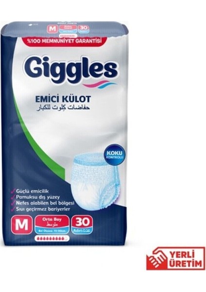 Gıggles Emici Külot Hasta Bezi M Beden 30 Adet