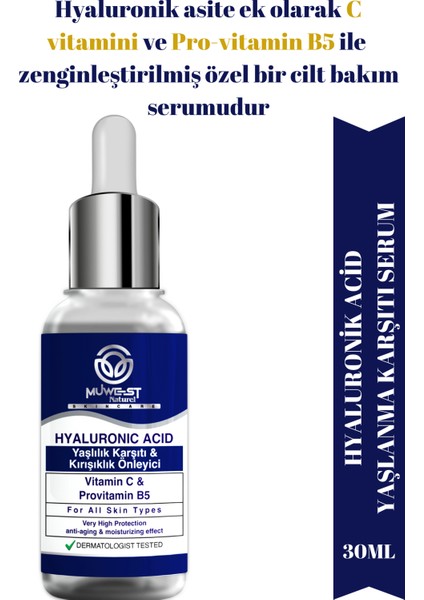 Naturel Hyaluronic Acid Vitamin C Provitamin B5 Serumu