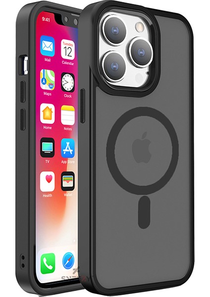 Iphone 15 Pro Ile Uyumlu Magnetic Matte Prism Kapak