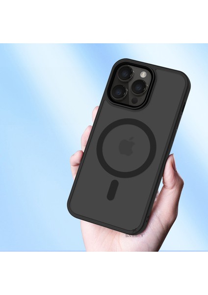 Iphone 15 Pro Ile Uyumlu Magnetic Matte Prism Kapak