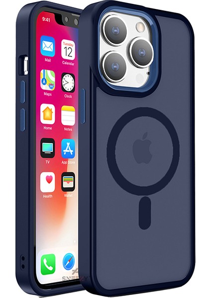 Iphone 14 Pro Max Ile Uyumlu Magnetic Matte Prism Kapak