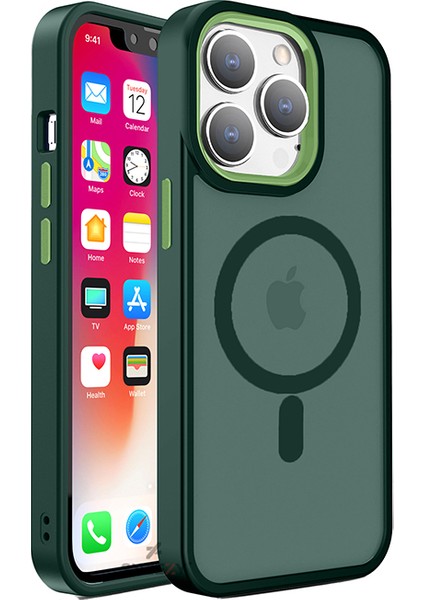 Iphone 14 Pro Ile Uyumlu Magnetic Matte Prism Kapak