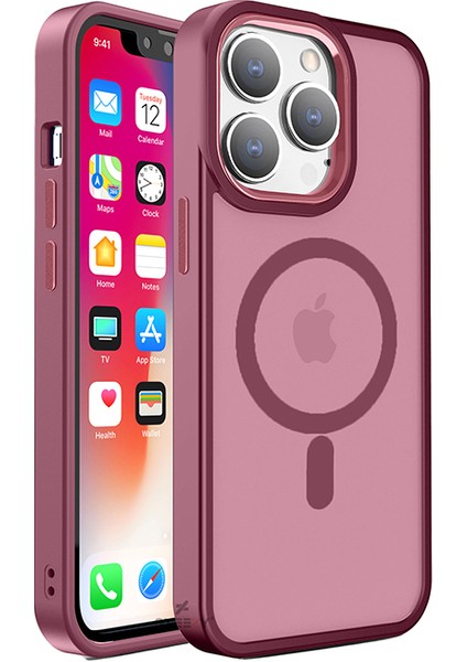 Iphone 13 Ile Uyumlu Magnetic Matte Prism Kapak