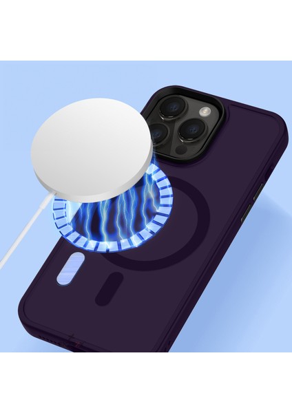 Iphone 14 Ile Uyumlu Magnetic Matte Prism Kapak