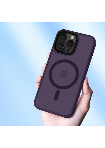 Iphone 14 Ile Uyumlu Magnetic Matte Prism Kapak