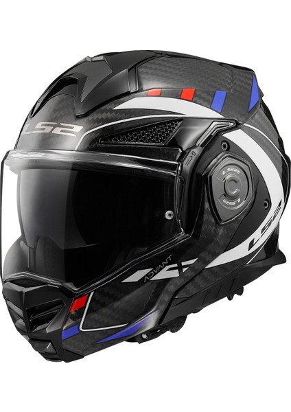 Advant x Karbon Future Çene Açılır Motosiklet Kaskı Beyaz-Mavi-Kırmızı