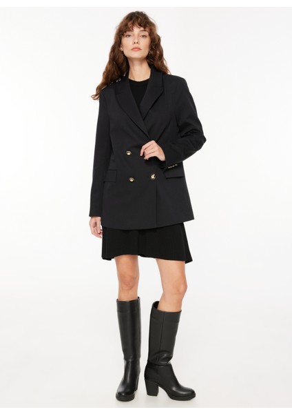 Kruvaze Siyah Kadın Ceket F3WL-CKT8