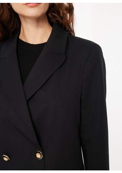 Kruvaze Siyah Kadın Ceket F3WL-CKT8 fırsatları