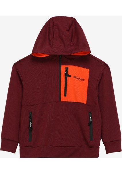 Mürdüm Erkek Çocuk Kapüşonlu Oversize Sweatshirt D3WB-SWT13