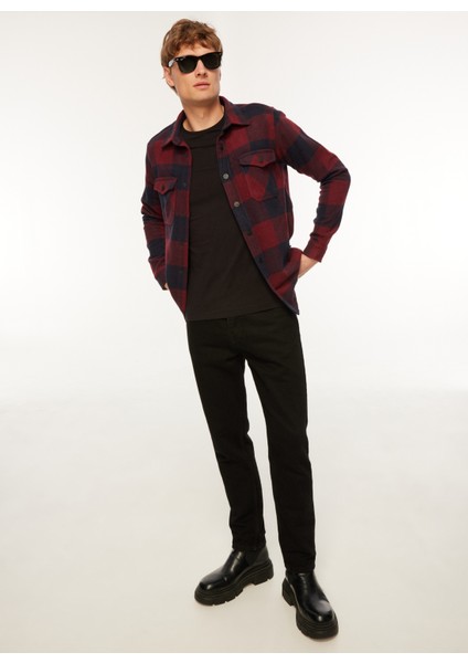 Normal Bordo - Mavi Kareli Erkek Gömlek TC3004 fiyatları