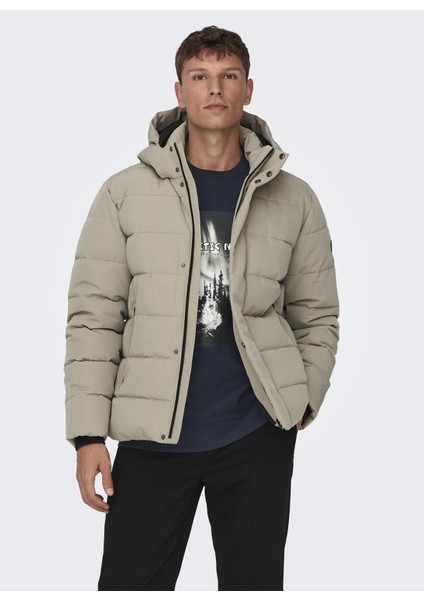 Only & Sons Açık Kahve Erkek Mont 22019598_ONSCAYSON Puffa Otw