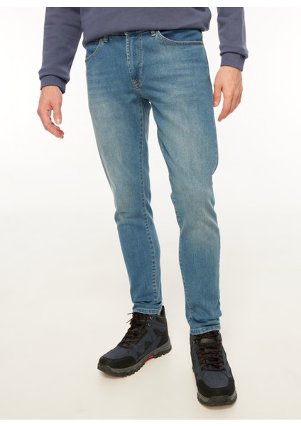 Normal Bel Dar Indigo - Taş Erkek Denim Pantolon TC5002