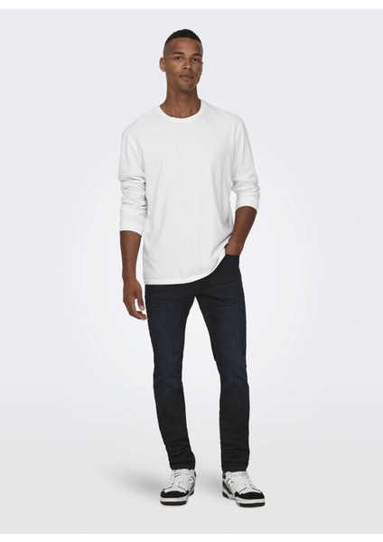 Yüksek Bel Dar Erkek Denim Pantolon 22026921_ONSLOOM Slım Blue Black 69