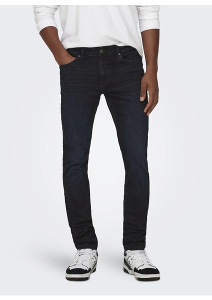 Yüksek Bel Dar Erkek Denim Pantolon 22026921_ONSLOOM Slım Blue Black 69 fiyatları