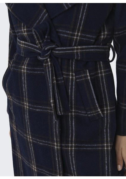 Lacivert Kadın Kaban Onlpatrıcıa Check Wool Coat Otw indirimleri