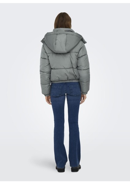 Açık Mavi Kadın Mont Onlevı Cargo Puffer Jacket Otw