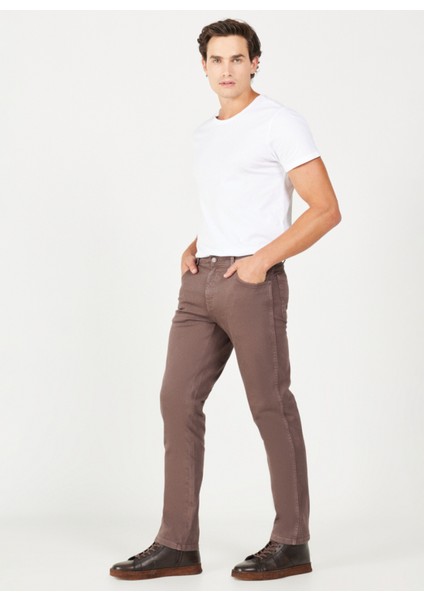 Normal Bel Slim Fit Kahve Erkek Chino Pantolon W12S004220 Texas Slim Chino Pant