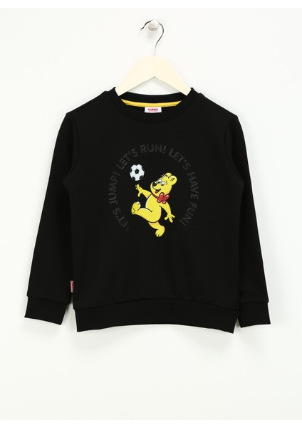 Baskılı Erkek Çocuk Siyah Sweatshırt HRBTXT305 Haribo Çocuk Sweatshirt fiyatları