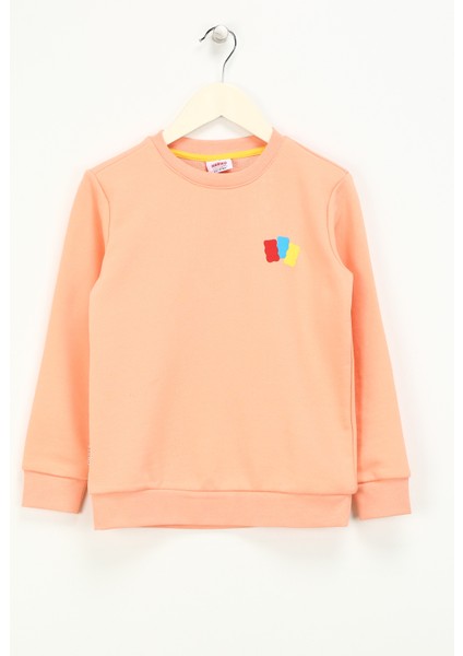 Kabartma Kız Çocuk Somon Sweatshırt HRBTXT300 Haribo Çocuk Sweatshirt