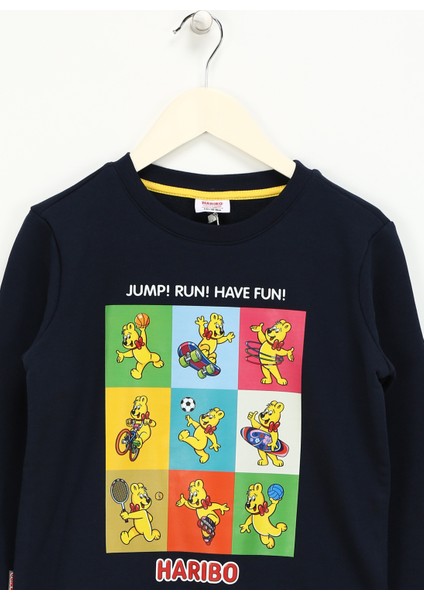 Baskılı Erkek Çocuk Lacivert Sweatshırt HRBTXT301 Haribo Çocuk Sweatshirt fırsatları