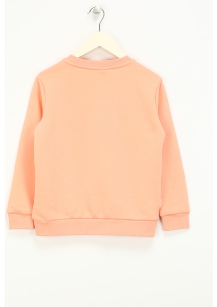 Baskılı Kız Çocuk Somon Sweatshırt HRBTXT302 Haribo Çocuk Sweatshirt modelleri