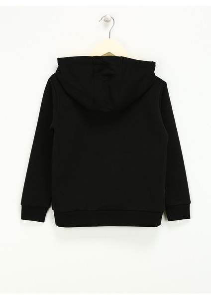 Baskılı Kız Çocuk Siyah Sweatshırt HRBTXT315 Haribo Hoodie Çocuk Sweat modelleri