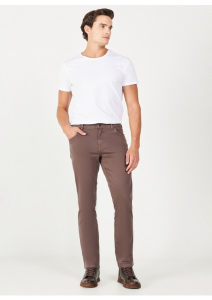 Normal Bel Slim Fit Kahve Erkek Chino Pantolon W12S004220 Texas Slim Chino Pant