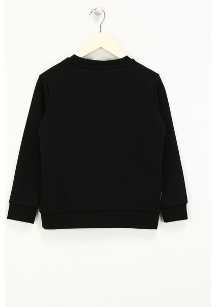 Baskılı Kız Çocuk Siyah Sweatshırt HRBTXT302 Haribo Çocuk Sweatshirt modelleri