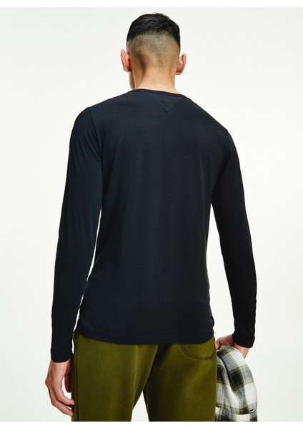 Bisiklet Yaka Siyah Erkek T-Shirt Mw0Mw10804Bds