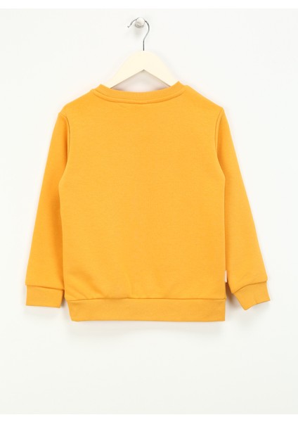 Işlemeli Kız Çocuk Hardal Sweatshırt HRBTXT308 Haribo Çocuk Sweatshirt