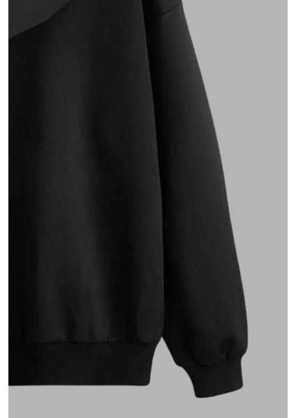 Unisex Siyah Kapüşonlu Sweatshirt Ceket I Did It Baskılı indirimleri