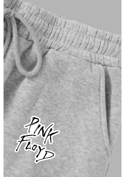 Unisex Gri Kışlık Eşofman Altı 2 Iplik Şardonlu Kumaş Pink Floyd Baskılı fırsatları