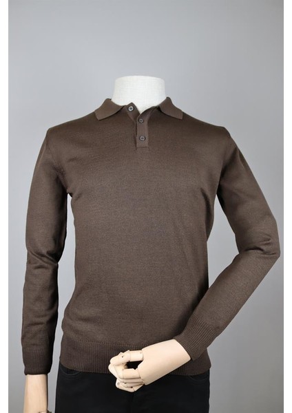 234500106 Nehir Basıc Polo Triko Kahve