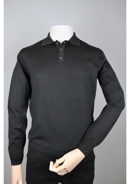 234500106 Nehir Basıc Polo Triko Siyah