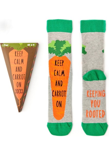 Havuç Desenli Pamuklu Unısex Soket Çorap
