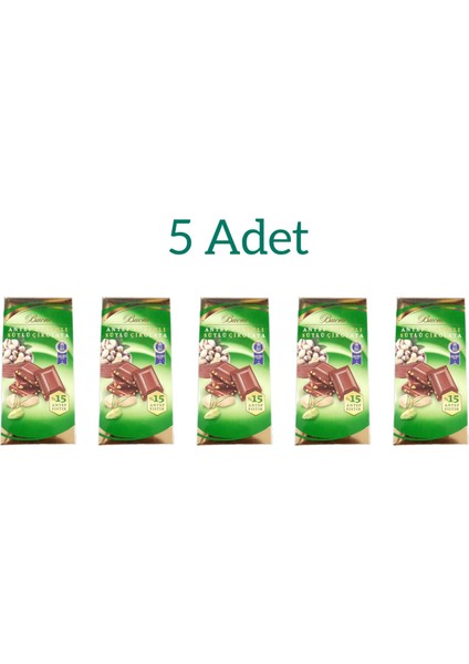 Antep Fıstıklı Sütlü Tablet Çikolata 80 gr 5'li Paket